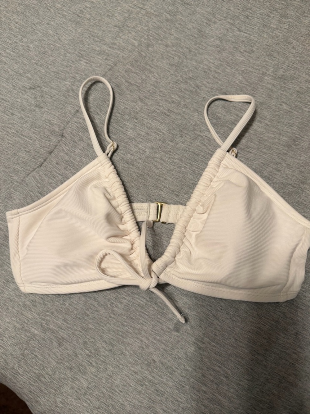 Shade & Shore Cream Tie-Front Bikini Top